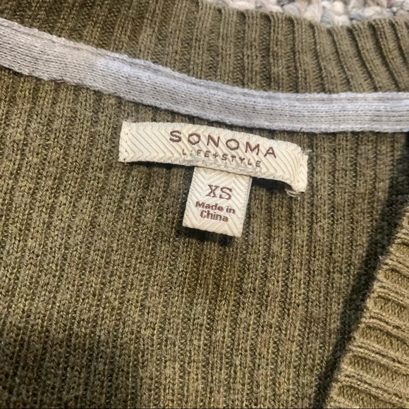 Olive green button front cardigan - Picture 2 of 6